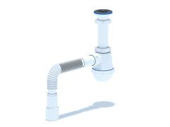 Сифон для кухонной мойки АНИ Грот 1 1/2"*40 с гибкой трубой 40*40/50мм А0115