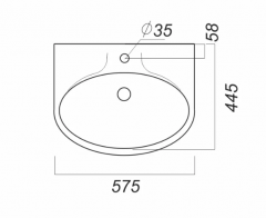Умывальник(раковина) САМАРСКИЙ с отверстием SANITA
