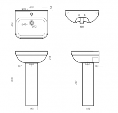 Умывальник NEXT с пьедесталом SANITA LUXE