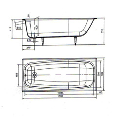 Ванна чугунная НОСТАЛЬЖИ L=1700 Новокузнецк