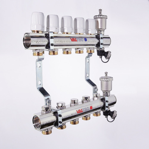 Блок коллекторный 7 выходов х1.0"х3/4" В-В-ЕК латунь VTc.594