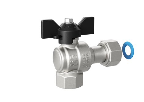 Кран шаровой латунный LD Pride 47.20 Ду20 В-НкГк.У.Б бабочка накидная гайка