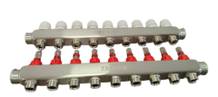 Блок коллекторный 9 выходов 1.0&quot;х3/4&quot; с расходомерами нерж сталь ZEGOR QS-1894