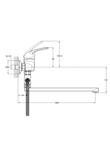 Смеситель для ванны одноручный LUN6-A031
