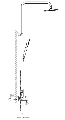 Смеситель с душевой стойкой EZA16-А090