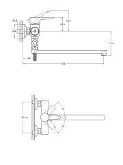 Смеситель для ванны одноручный NUD6-A045