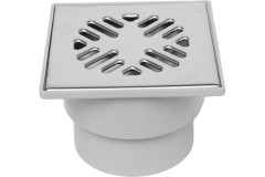 Трап вертикальный d110 с гидрозатвором. решетка нержавеющая сталь