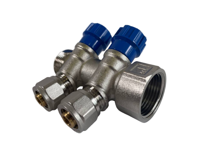 Коллектор 2 выхода х1.0"х1/2"х16 Н-В латунь ZEGOR QS-1822