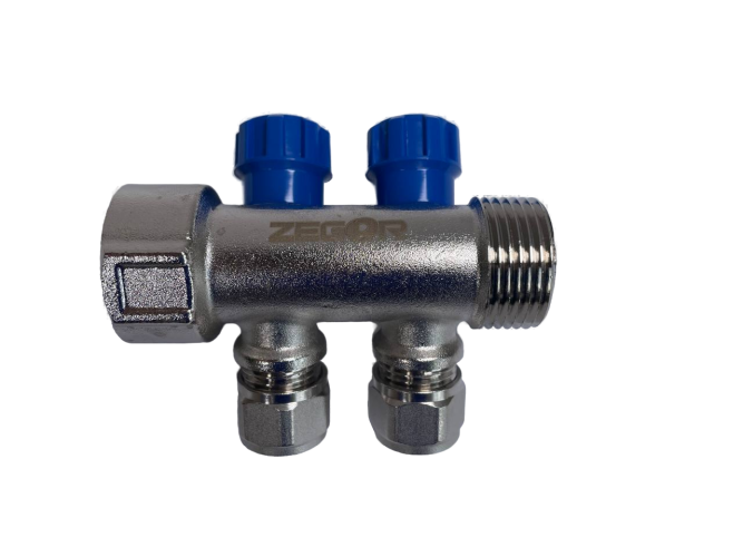 Коллектор 2 выхода х1.0"х1/2"х16 Н-В латунь ZEGOR QS-1822