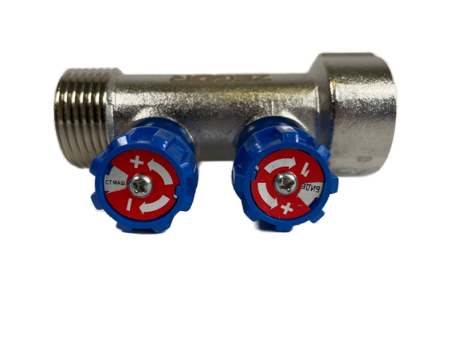 Коллектор 2 выхода х1.0"х1/2"х16 Н-В латунь ZEGOR QS-1822