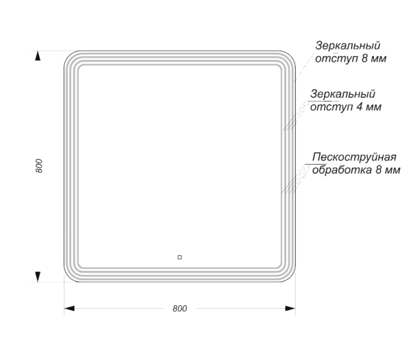 Зеркало DIAL Led 800х800 SANITA LUXE