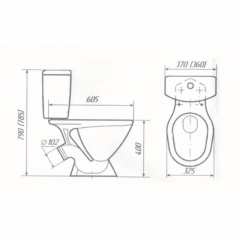 Унитаз-компакт УНИВЕРСАЛ ЦОП боковой подвод (шток)