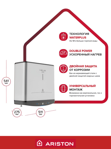 Водонагреватель накопительный электрический ARISTON ABSE VLS PRO INOX PW 30 2К