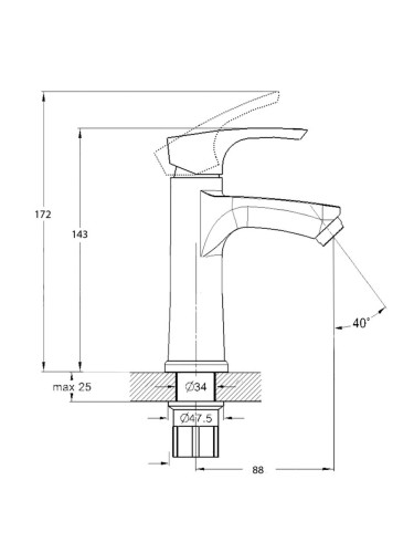 Смеситель для умывальника одноручный FAB1-A020