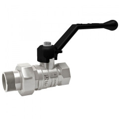 Кран шаровой латунный LD Pride 47.32 Ду32 В-ГШ.Р с американкой рычаг