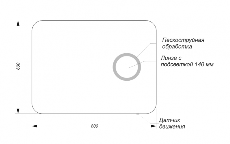 Зеркало INFINITY Led 800х600 SANITA LUXE