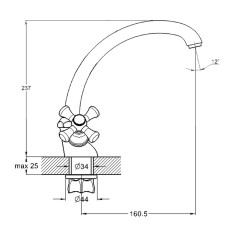 Смеситель для кухни двуручный QTZ4-B856
