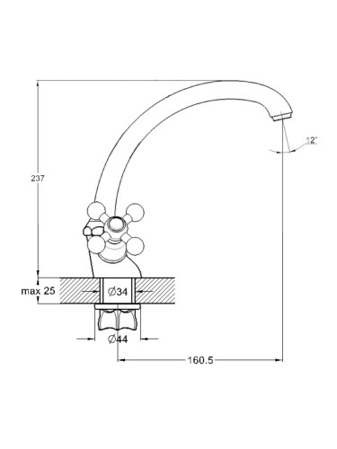 Смеситель для кухни двуручный QTZ4-B856