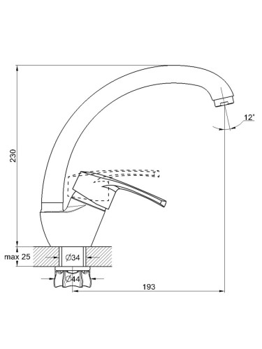 Смеситель для кухни одноручный 8G4-A180