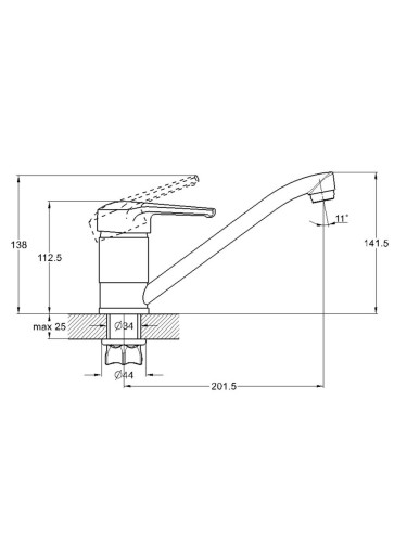 Смеситель для кухни одноручный 4G4-А018