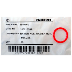 Кольцо уплот. гидроузла и теплообм. ГВС к Navien Deluxe/Ace/Atmo/DeluxePlus (20021353A,20007007А)