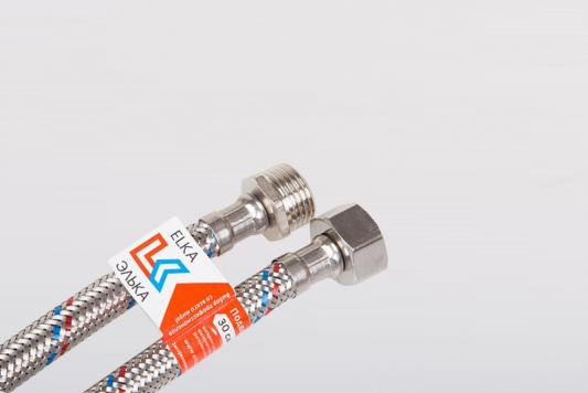 Подводка для воды ELKA  80 см  г/ш нержавеющая оплетка гайка латунь