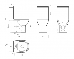 Унитаз-компакт QUADRO Slim микролифт SANITA LUXE