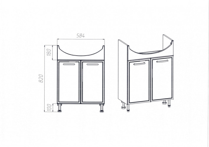 Тумба "Милан" ERICA 60 (2 створки) VIANT