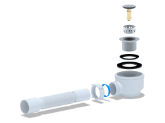 Сифон АНИ для душевого поддона 1 1/2&quot;*50 с гибкой трубой. клик-клак E415CLS
