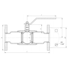 Кран шаровой стальной фланцевый КШЦФ DN 50 PN40 полнопроходной L=180