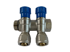 Коллектор 2 выхода х3/4" х1/2"х16 Н-В латунь ZEGOR QS-1622