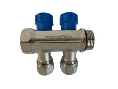 Коллектор 2 выхода х3/4" х1/2"х16 Н-В латунь ZEGOR QS-1622