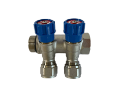 Коллектор 2 выхода х3/4" х1/2"х16 Н-В латунь ZEGOR QS-1622