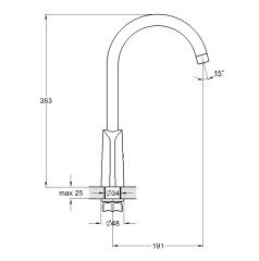 Смеситель для кухни одноручный ZOK4-A036PW