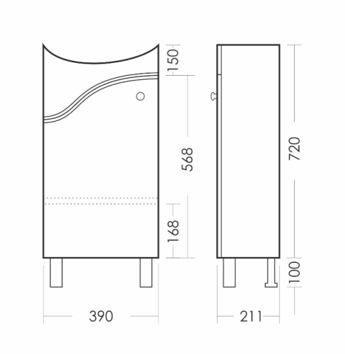 Тумба МАНГО 385*720*210 SANITA
