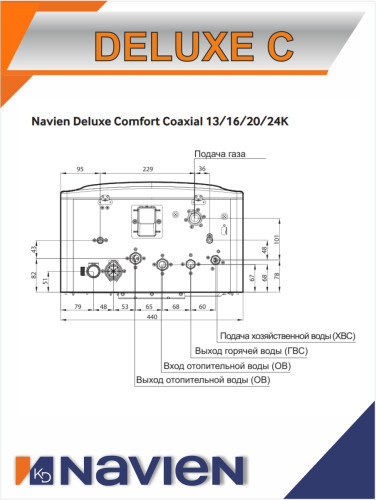 Котел газовый настенный Navien Deluxe С- 13K