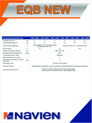 Котел электрический Navien EQB-24HW (NEW) (380в)