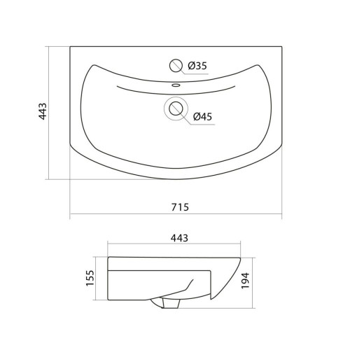 Умывальник "Балтика-70" Santek