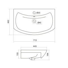 Умывальник  &quot;Балтика-70&quot; Santek