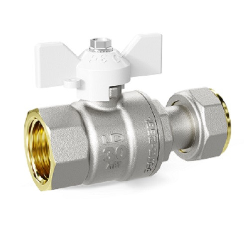 Кран шаровой латунный LD Pride 47.20.В-НкГк.Б  для подключения котла (White)