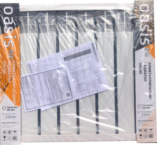 Радиатор биметаллический OASIS ECO 500/80/8 (1.22 кВт)