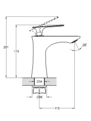 Смеситель для умывальника одноручный LOT1-A010YB