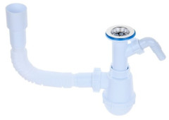 Сифон АНИ Грот 1 1/2"*40 с отводом для стиральной машины. с гибкой трубой 40*40/50 А2015