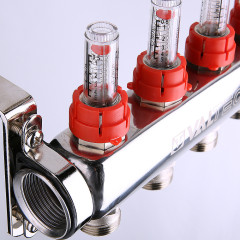 Блок коллекторный 8 выходов х 1.0&quot;х3/4&quot; В-В-ЕК с расходомерами нерж VTc.589