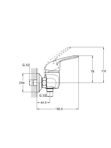 Смеситель для душевой кабины LUN5-A031