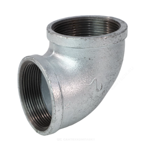 Угольник чугунный  оцинкованный Ду15