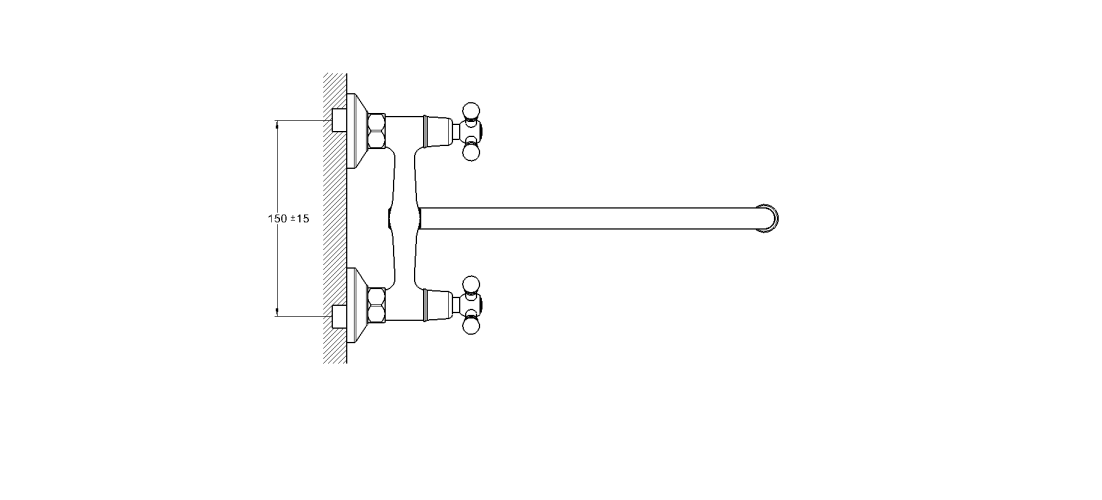 Смеситель для кухни  на стену JMX12-A605
