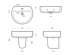 Умывальник BEST с полупьедесталом SANITA LUXE