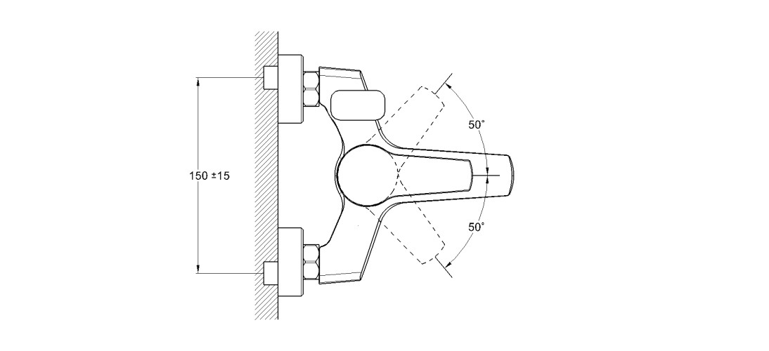 Смеситель для ванны одноручный с коротким изливом SITB3-A182