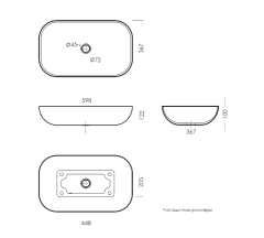 Умывальник накладной INFINITY 60 мебельный SANITA LUXE